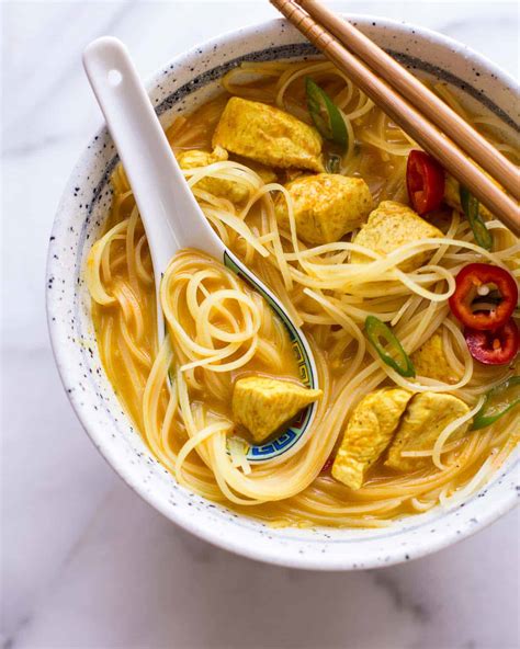 Thai Curry Noodle Soup With Chicken Inquiring Chef
