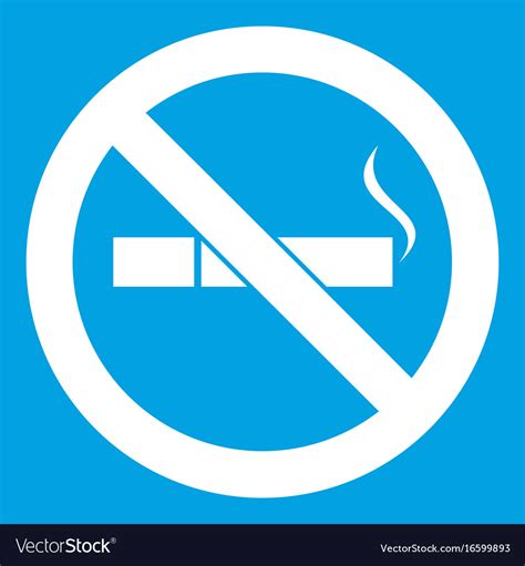 No Smoking Sign Icon White Royalty Free Vector Image