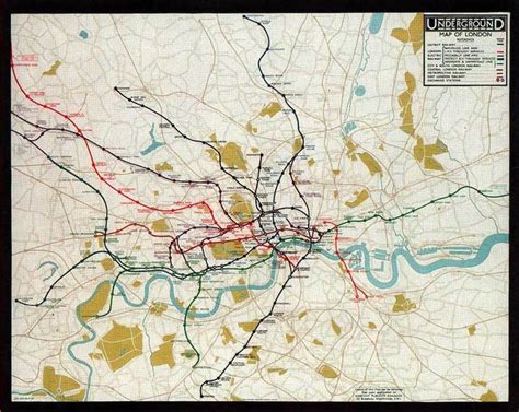 1908 Map Of The Entire System Pre Harry Beck Map London Underground