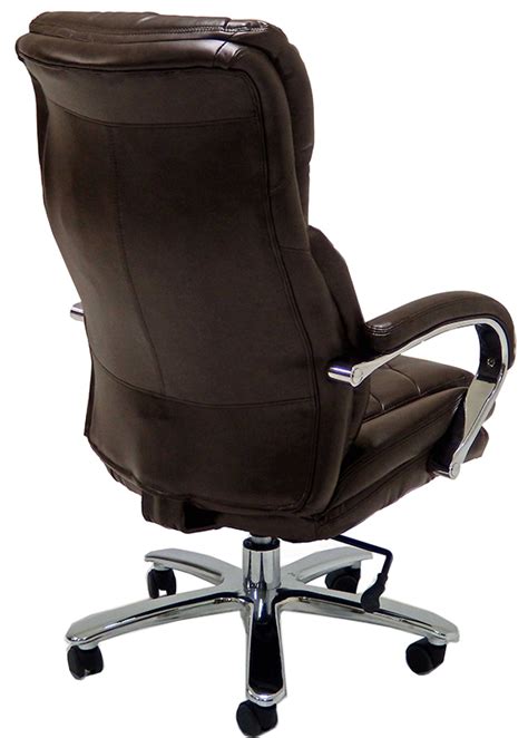 Colors, textures, and patterns viewed from your screen or printer may vary from actual production due to individual computer/monitor settings and artificial lighting. 500 Lbs. Capacity Leather Executive Big & Tall Chair