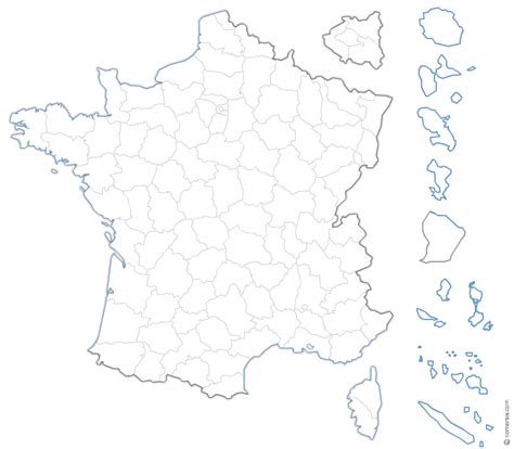 Carte deurope vierge en couleur. Carte de France gratuite