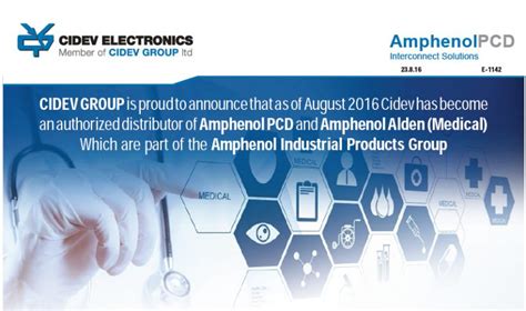 Cidev Has Become An Authorized Distributor Of Amphenol Pcd And Amphenol