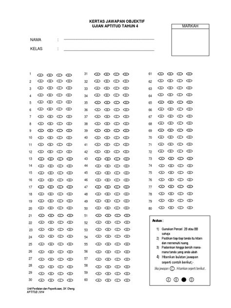 Pemahaman dan tatabahasa otros contenidos: Borang Omr 50 Soalan Pdf