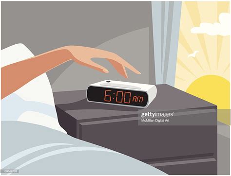 person turning off alarm clock high res vector graphic getty images