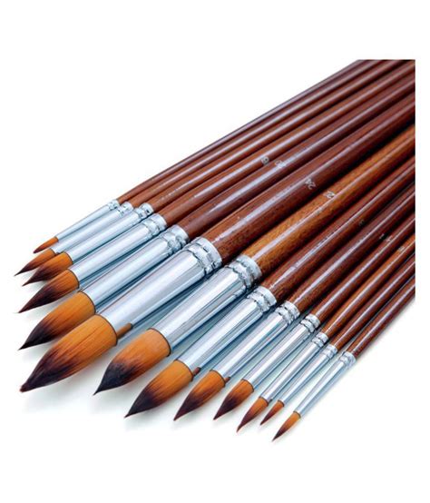 Artbee 13 Pcs Long Handle Round Shape Artist Acrylic Painting Brushes