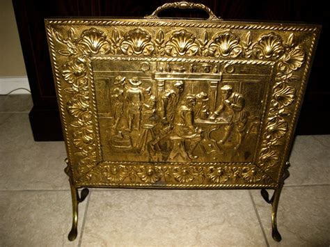 Antique Brass Fireplace Screen By Lindaantiques On Etsy