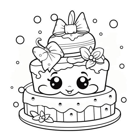 "ausmalbild schleifen-torte" ausmalbild
