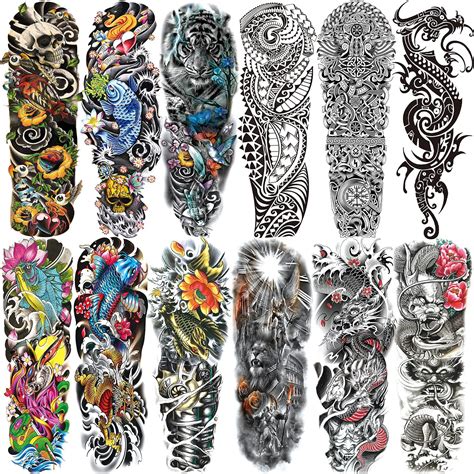 Buy Aresvns Temporary Tattoo For Men And Women L XW Full Arm Fake Tattoos For Adults