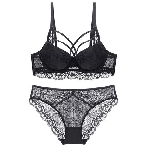 Deep V Sexy Underwear Ultrathin Bra Set Plus Size Brassiere Women Lingerie Set Lace Embroidery