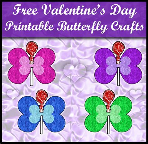 Free Printable Valentines Day Butterfly Craft Valentines Printables
