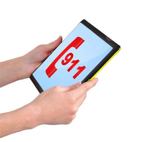 911 Symbol On Tablet Care Danger Phone Display Png Transparent Image