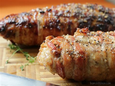 Bacon Wrapped Sausage Stuffed Pork Tenderloin Healthy World Cuisine