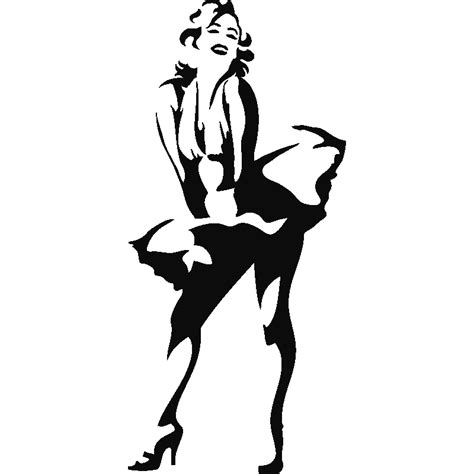 Wall Decal Stencil Silhouette Art Marilyn Vector Png Download 800