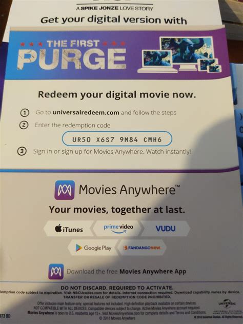 The First Purge movie code : r/SingleUseCodes