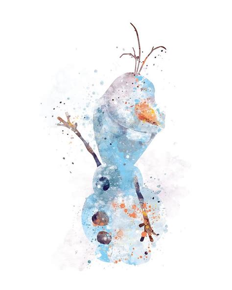 Olaf Art Print Watercolor Print Olaf Printable Frozen Poster
