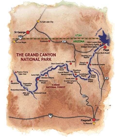 Maps For Rafting The Grand Canyon Colorado River Maps