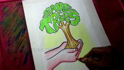 How To Draw Save Trees Save Life Poster Drawing YouTube
