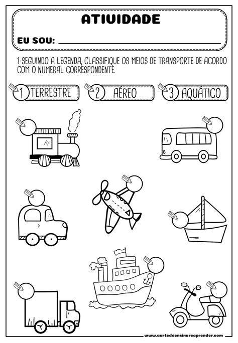 Atividade Sobre Meios De Transportes