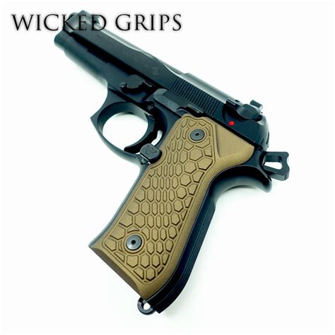 Custom Beretta 92fs Hexwave Handgun Grips Wicked Grips Custom