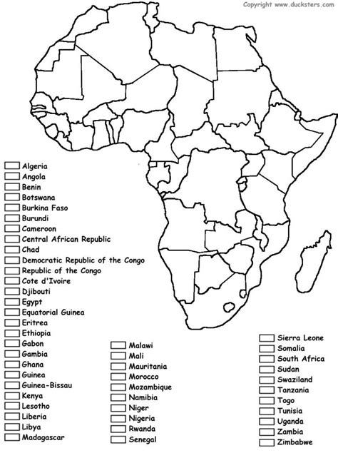 Printable Blank Africa Map Quiz Diagram And Europe 7 World Wide Maps