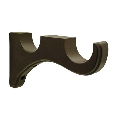 Allen Roth 2 Pack Mink Wood Double Curtain Rod Bracket In The Curtain