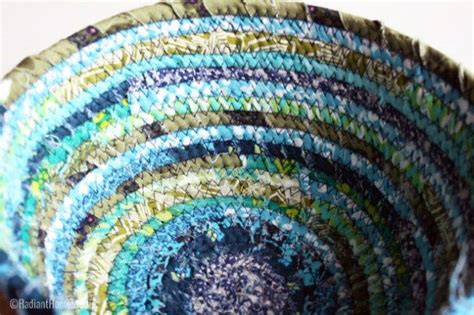 Scrappy Fabric Bowl In Blues And Greens Radiant Home Studio Coiled