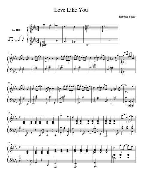 Love Like You Steven Universe Sheet Music For Piano Solo