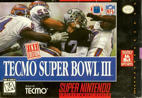 Tecmo Super Bowl Iii Final Edition Cover Or Packaging Material Mobygames
