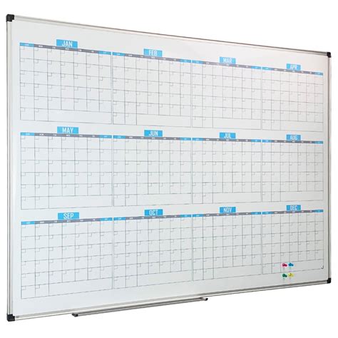 X Board Magnetic Dry Erase Calendar Whiteboard 12 Month White Board Planner 48 X 36 Inch Silver