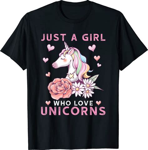 Just A Girl Who Loves Unicorns T Shirt Clothing Shoes