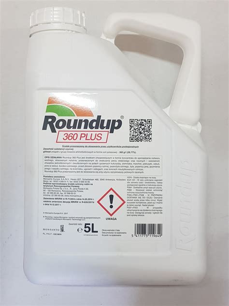 Roundup 360 SL 5 L, preparaty chwastobójcze, środki ochrony roślin ...