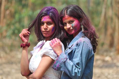 Two Girls Enjoying Holi Festival Pixahive