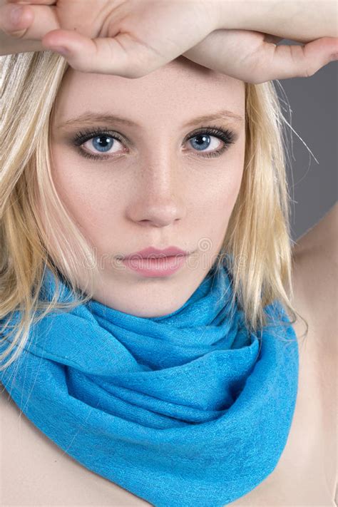 Beautiful Blonde Hair Blue Eyes Stock Photo Image Of