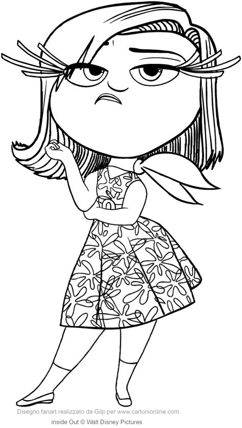 Experience all of riley's emotions… in color! Disgust (Inside Out) coloring pages