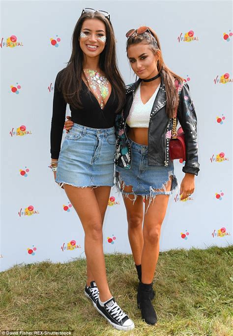 Montana Brown Shows Off Her Glitter Boobs At V Festival Daily Mail Online