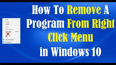 How To Remove A Program From Right Click Menu In Windows 10 Youtube