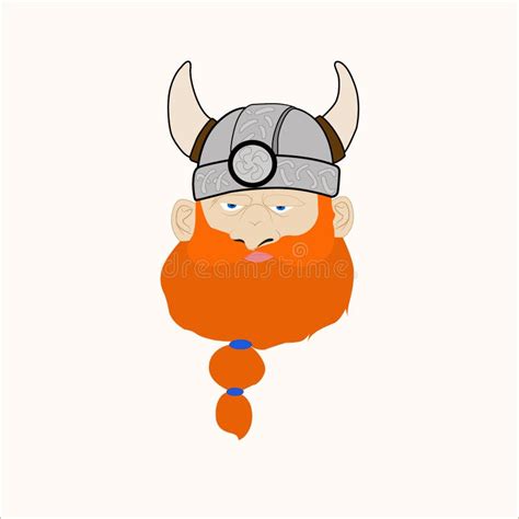 Red Bearded Viking In A Helmet With Horns Stock Vector Illustration