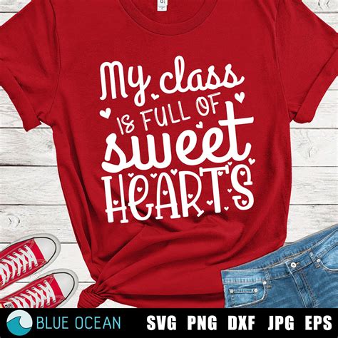 Teacher Valentine Shirt Svg My Class is Full of Sweet Hearts - Etsy
