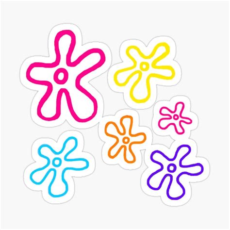 Spongebob Flowers Sticker Pack Sticker For Sale By Fatimaburga