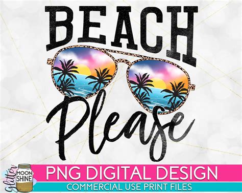 Beach Please Sunglasses Leopard Png Print File For Sublimation Etsy