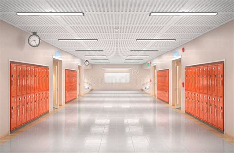 School Corridor Interior Stock Illustration Illustration Of Concept