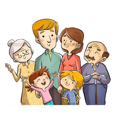 Abuelos Padres E Hijos Juntos En Familia Ilustraciones De Cuentos