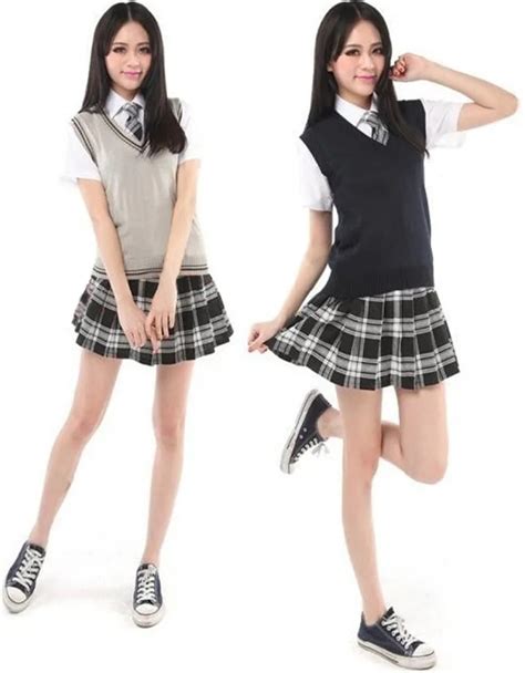 Japón Corea Chica Chaleco Suéter Uniformes Estudiante Uniforme Escolar
