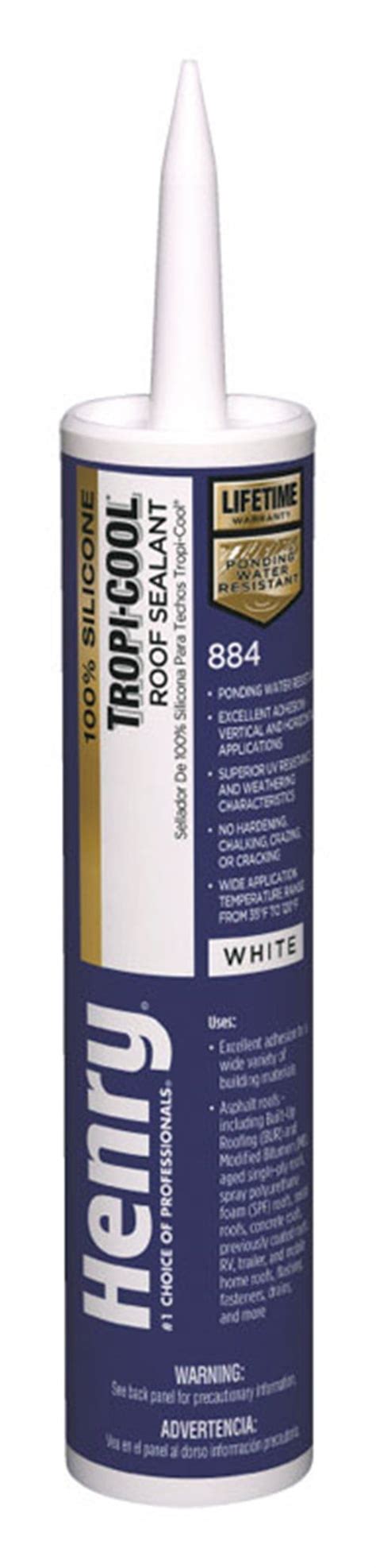 Henry Tropic Cool 884 White 100 Silicone Roof Sealant 10 Oz Walmart