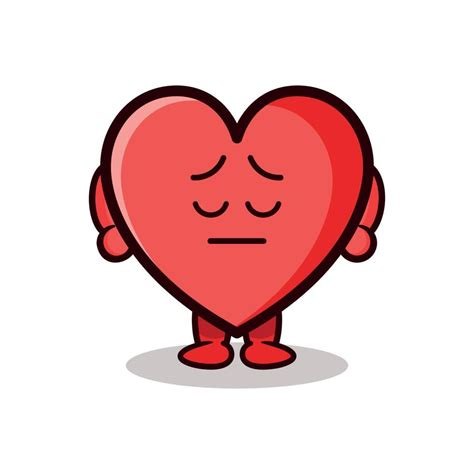 Triste Personaje De Dibujos Animados De Corazón Lindo 12717248 Vector