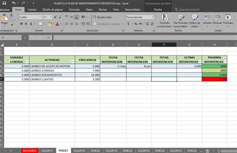 Planilla Excel Para Control De Mantenimiento Industrial En My Xxx Hot