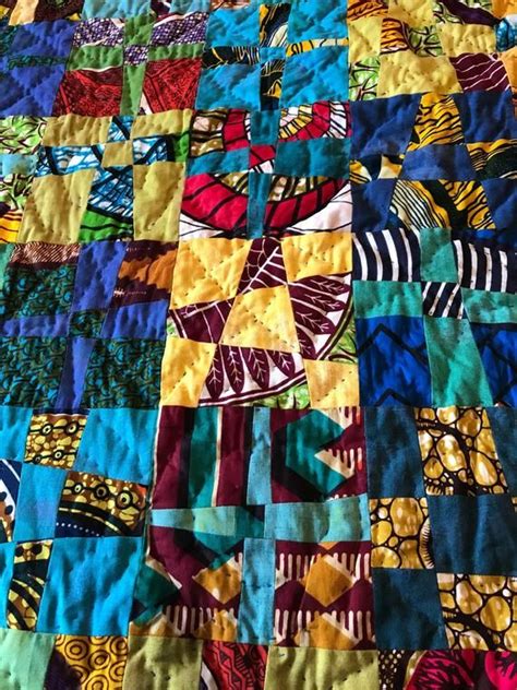 African Fabric Quilt Wax Print Quilt African Fabric Patchwork Quilt