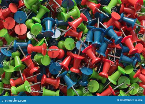 Several Assorted Colors Of Plastic Push Pins Stock Illustration