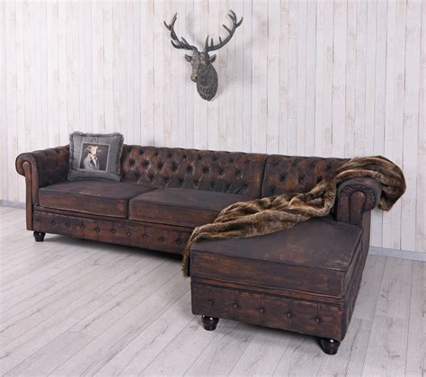 A classic 3 seater chesterfield sofa. Chesterfield Sofa Braun Ecksofa Eckcouch Sofagarnitur ...