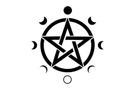 Pentacle Circle Symbol And Phases Of The Moon Wiccan Symbol 3045831 Vector Art At Vecteezy